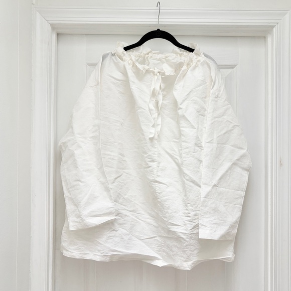Nest Robe Linen Cotton Ribbon Blouse Made in Japan